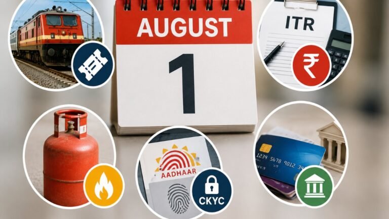 Major Rule Changes From August 1: Tatkal Booking, ITR Penalty, LPG Prices, and More You Need to Know