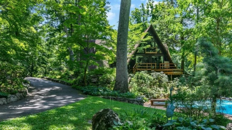 ‘Magical’ New York A-Frame Comes With Secret Gardens and Walls of Glass