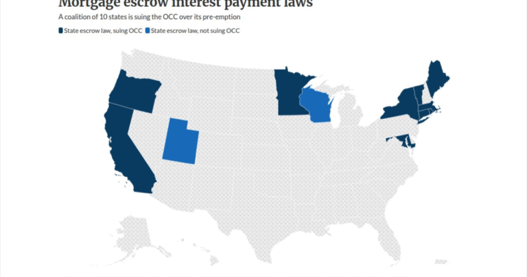 States sue OCC over mortgage escrow interest pre-emption