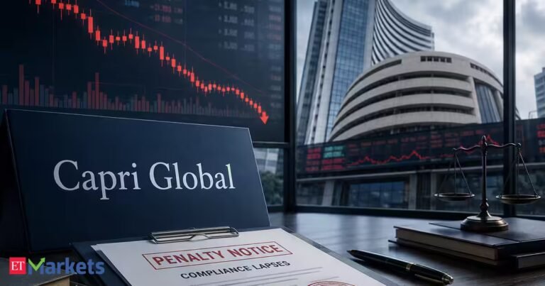 Capri Global shares slip 3% after NSE, BSE impose Rs 74,000 penalty for compliance lapses
