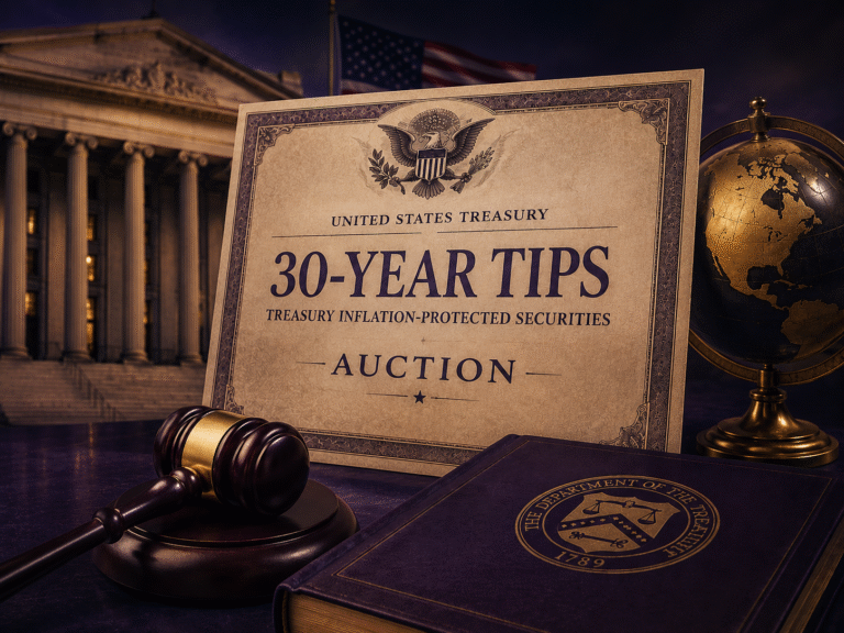 US Treasury auctions off $9 billion of 30-year TIPS at 2.973% vs 2.991% WI