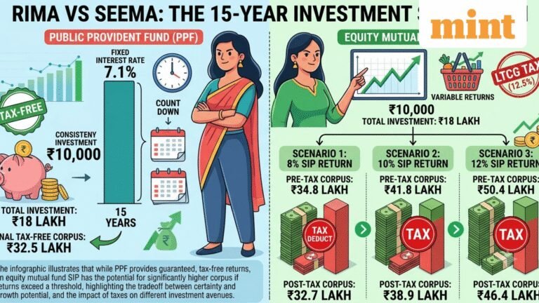 ₹10,000 per month in PPF or SIP? Which builds more wealth in 15 years – A comparison of post-tax return