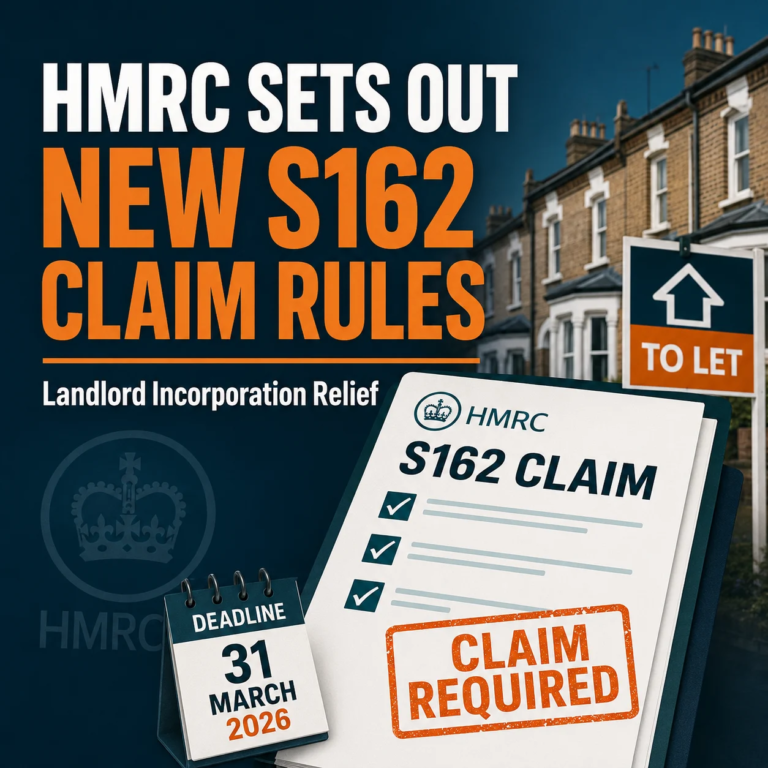 HMRC sets out new claim rules for landlord Incorporation Relief