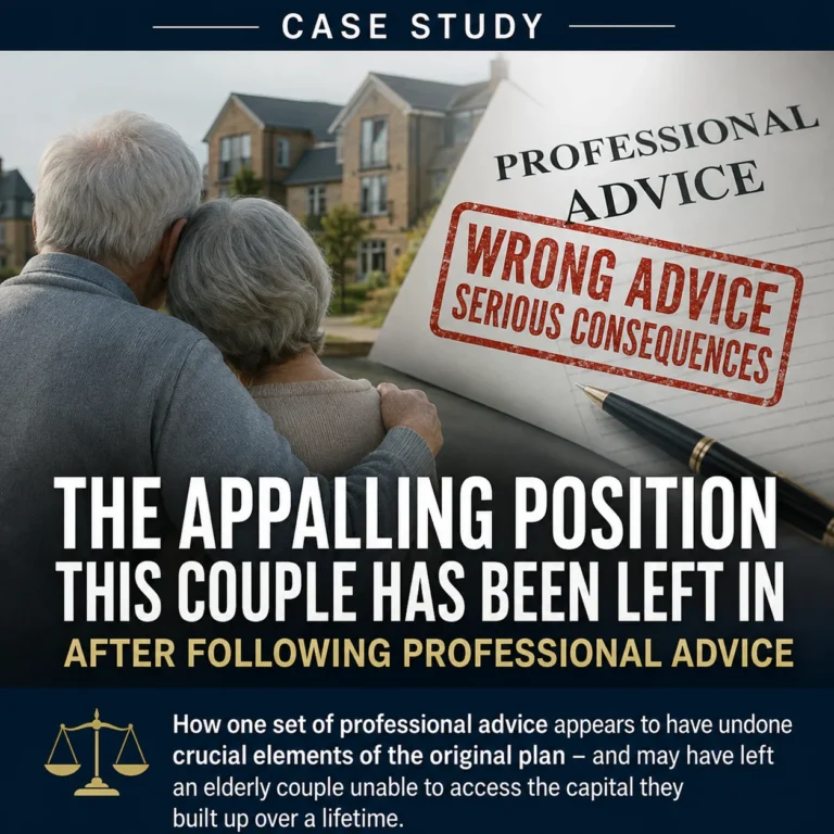 Case study: How later professional advice may have left a landlord couple unable to access their own capital