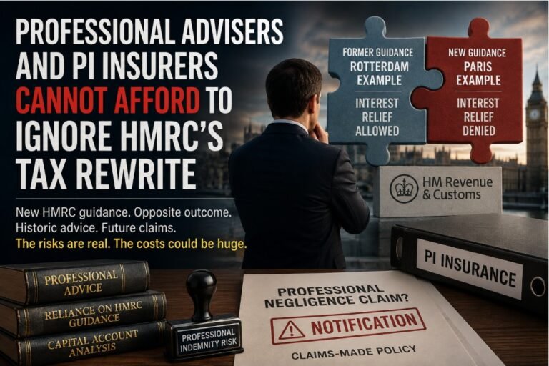 Professional advisers and PI insurers cannot afford to ignore HMRC’s tax rewrite