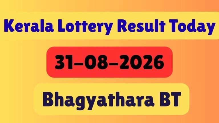 Kerala Lottery Results Today (31-08-2026) LIVE; Bhagyathara BT 69 Result ANNOUNCED For Bumper Prize 1 Cr; Check Full List