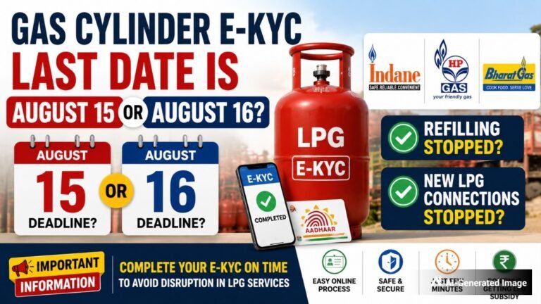 Gas Cylinder E-KYC Deadline August 15 or 16? Are Indane, HP Gas, Bharat Gas Refills & New Connections Stopped?