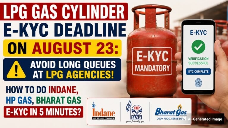 LPG Gas Cylinder E-KYC Deadline On August 23: Avoid Long Queues At LPG Agencies! How To Complete Indane, HP Gas, Bharat Gas E-KYC In 5 Minutes?