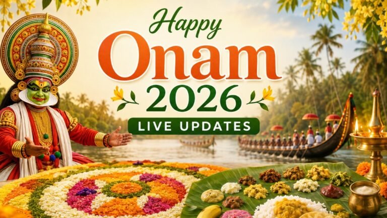 Onam 2026 LIVE Updates: Thiruvonam Celebration In Kerala Today; Check Pookalam, Sadya, Wishes & More