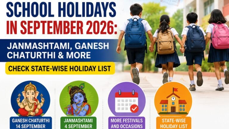 School Holidays In September 2026: Janmashtami, Ganesh Chaturthi & More; Check State-wise Holiday List