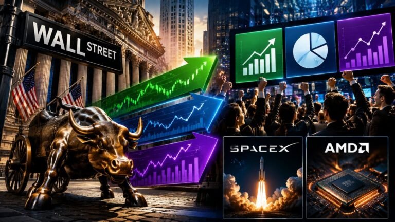 US Stock Market In Blockbuster Rally: Dow Jones, S&P 500 Hit New All-Time Highs, Nasdaq Jumps 2%; SpaceX, AMD Earnings Eyed