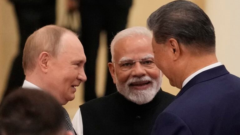 Xi, Putin and Modi meet at BRICS summit amid Trump pressure
