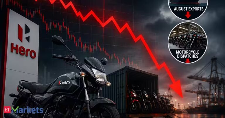 Hero MotoCorp shares fall over 4% as August exports, motorcycle dispatches decline