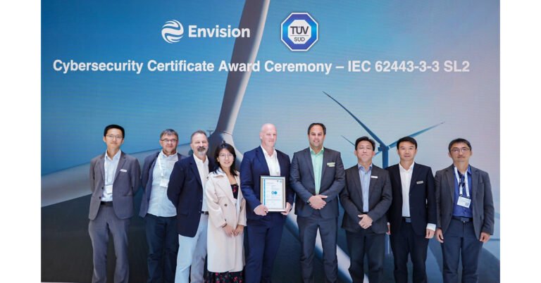 Envision Energy получает сертификат TÜV SÜD на систему управления ветряной электростанцией, укрепляя долгосрочную устойчивость энергетических систем будущего