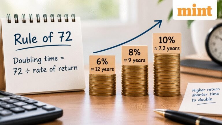 Rule of 72 explained: How long will ₹1 lakh take to double at 6%, 8% and 10%?