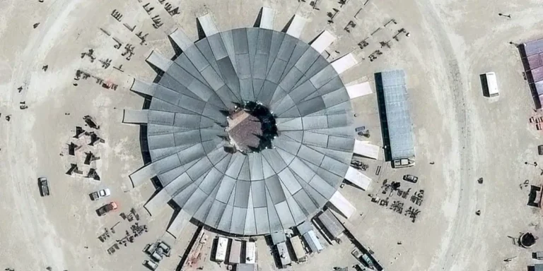 Satellite Images Show Burning Man’s Black Rock City Taking Shape