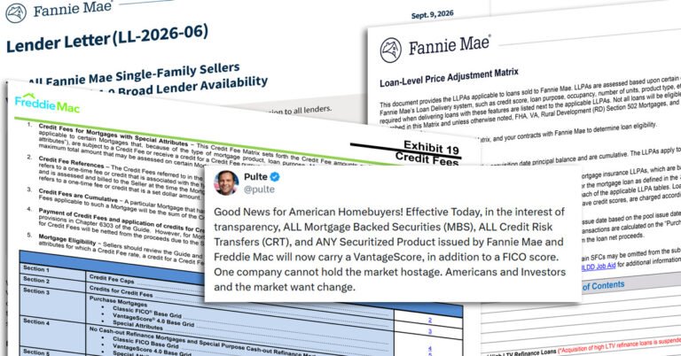 Pulte shakes up MBS market with VantageScore announcement