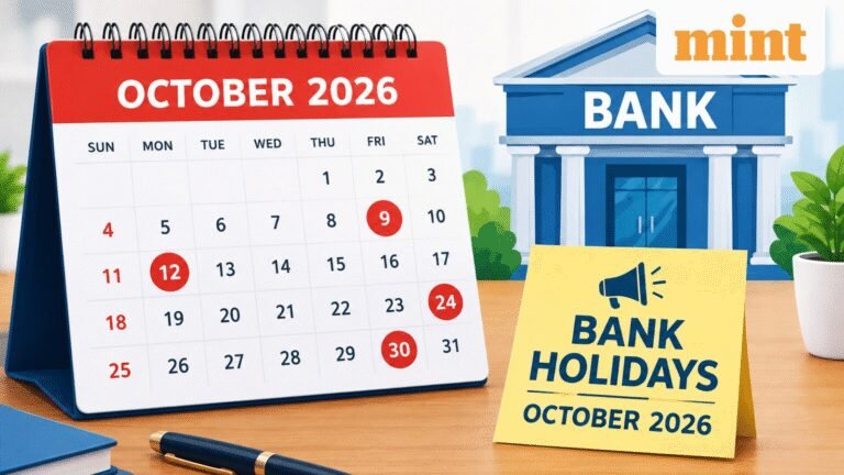 Bank holidays in October 2026: Banks to remain closed on multiple days for festive season | Check RBI calendar
