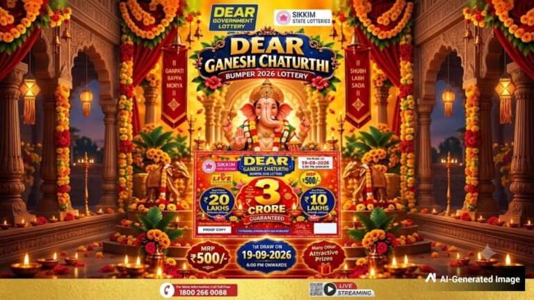 Sikkim Dear Ganesh Chaturthi Bumper Lottery Result Today 19.9.2026 Live, Rs 3 Crore Prize; Winners List