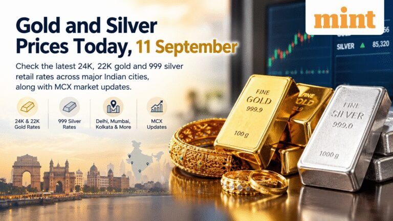 Gold, silver prices today, 11 September: Check retail rates of 24K, 22K gold, 999 silver in Delhi, Mumbai and Kolkata