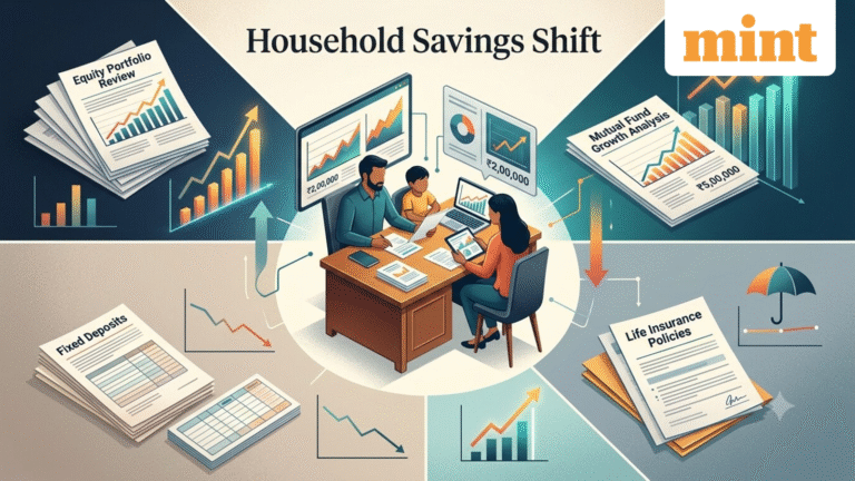 Indian households’ savings mix shifts: Mutual funds and equity gain, insurance flows weaken — what it means
