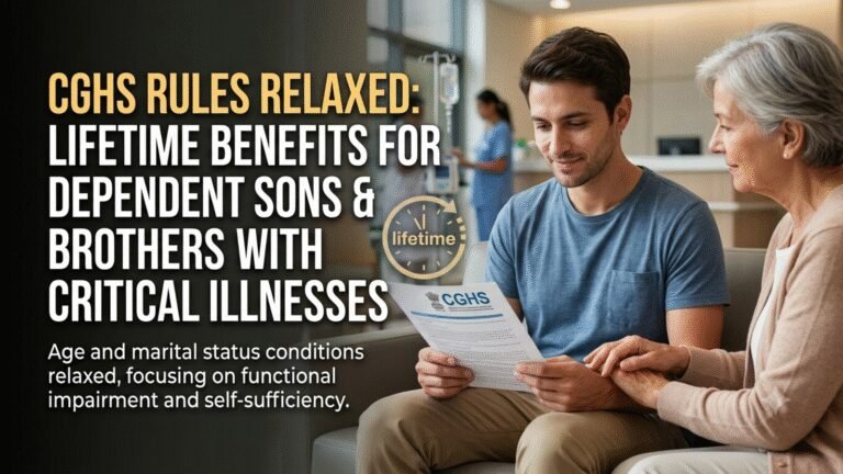 CGHS rules changed: Critical illness can now mean lifetime benefits for dependent sons, brothers
