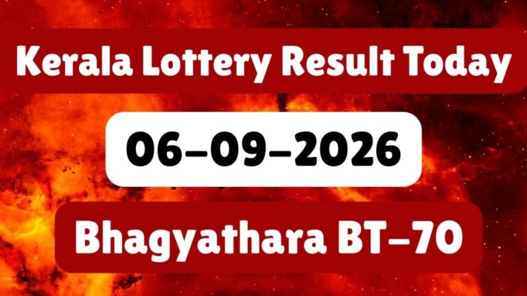Bhagyathara BT-70 Results LIVE (07-09-2026): Kerala Lottery Result Today OUT; Check Full Winner List
