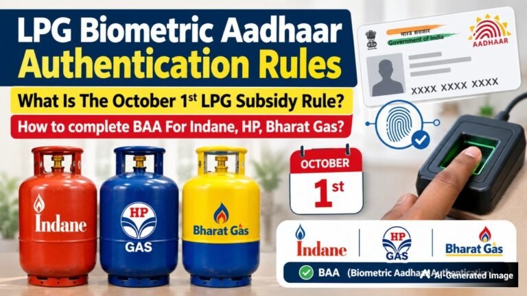 LPG Biometric Aadhaar Authentication Rules: What Is The October 1st LPG Subsidy Rule? How to complete BAA For Indane, HP, Bharat Gas?
