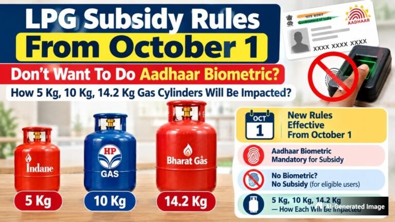 LPG Subsidy Rules From October 1: Don’t Want To Do Aadhaar Biometric? How 5 Kg, 10 Kg, 14.2 Kg Gas Cylinders Will Be Impacted?