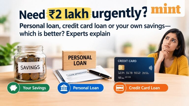 Need ₹2 lakh urgently? Here’s what experts say is cheaper: Personal loan, savings or credit card