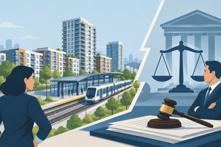 Sidewalk gaps, train counts ignite California SB 79 zoning lawsuits