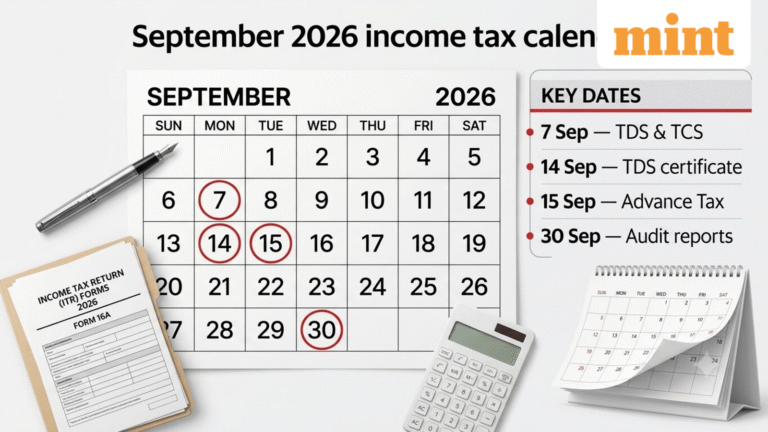 September 2026 income tax calendar: Key TDS, TCS, advance payment and audit deadlines you should know