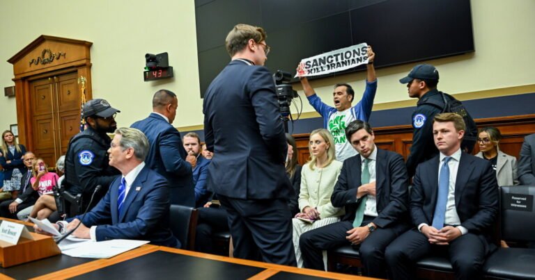 Amid protesters and a midterm, AI dominates Bessent hearing