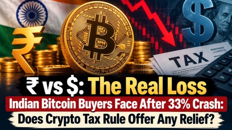 ₹ vs $: The Real Loss Indian Bitcoin Buyers Face After Token’s 33% Crash: Does Crypto Tax Rule Offer Any Relief?