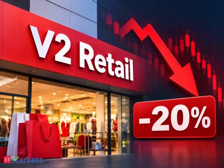 Crash alert! V2 Retail shares plunge 20% on Q2 business update; festive season shift weighs on growth
