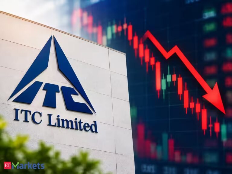 ITC shares slide 3% on block deal buzz; FMCG giant down 29% in 2026