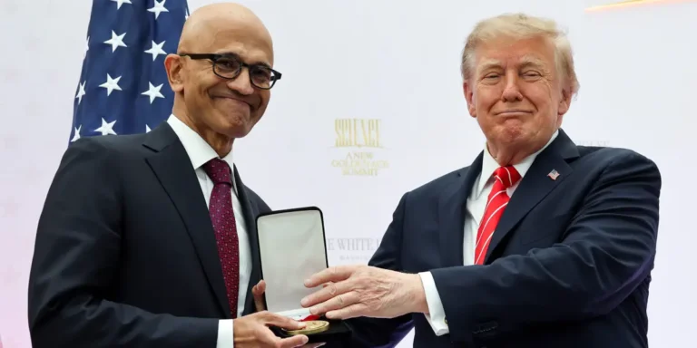 Microsoft’s Satya Nadella’s White House Award Comes at Awkward Time