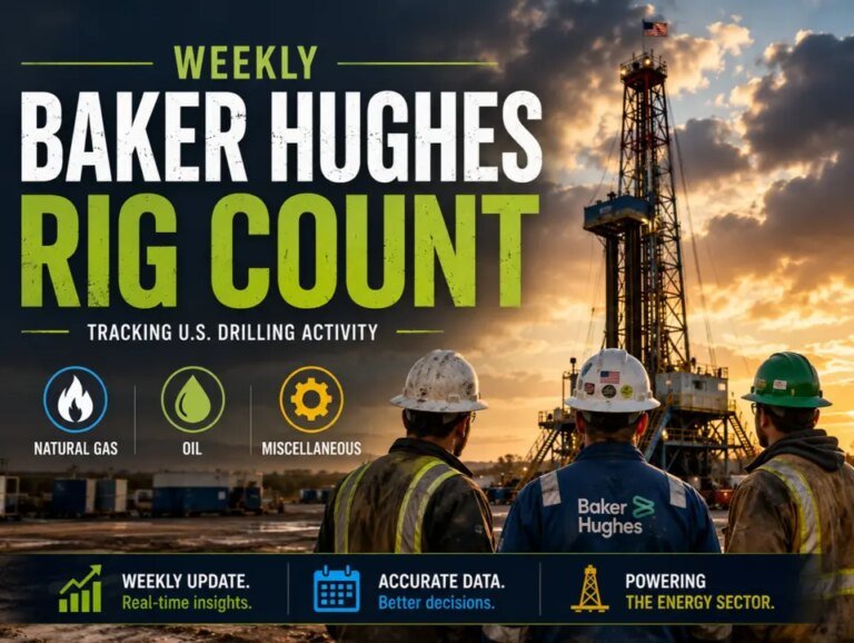 Bakers Hughes total rig count +5 to 603