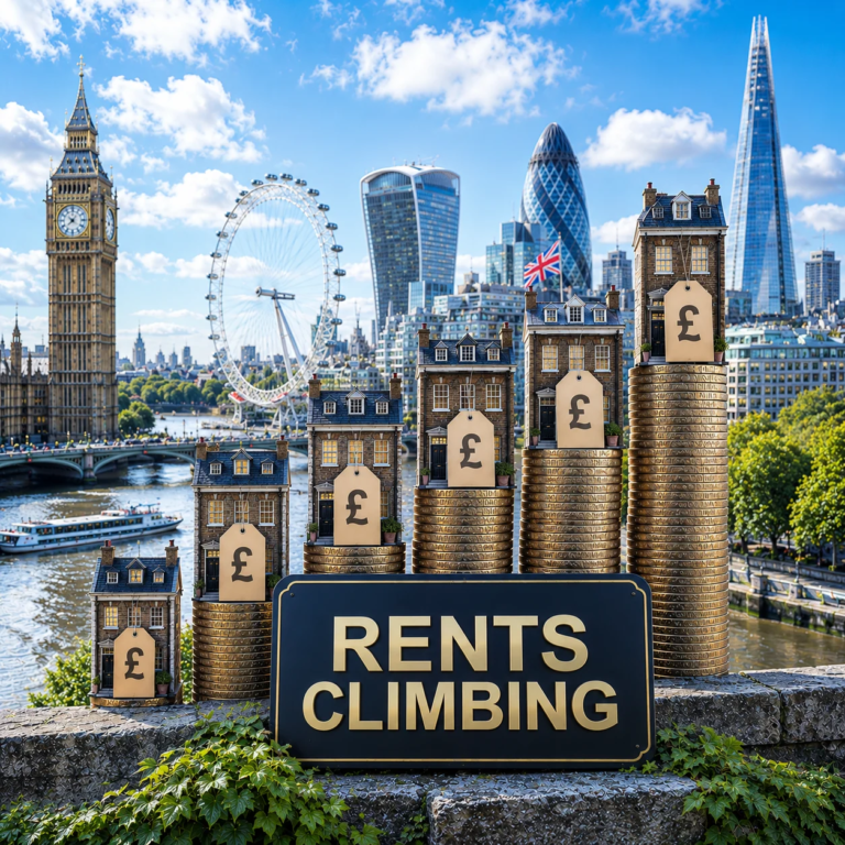 London rents rise as property prices fall