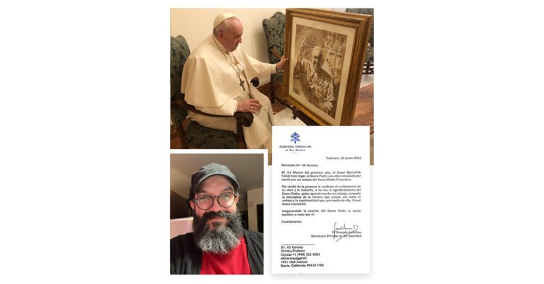 Pope Francis’ Coffee-Painted Portrait by Erguvan Art & Academy CEO Dr. Ali Karatay Presented at the Vatican