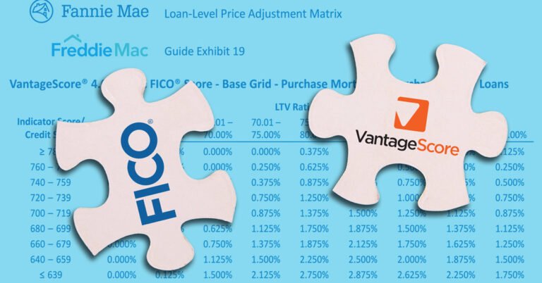 Fannie and Freddie merge loan-level pricing for VantageScore, FICO credit scores