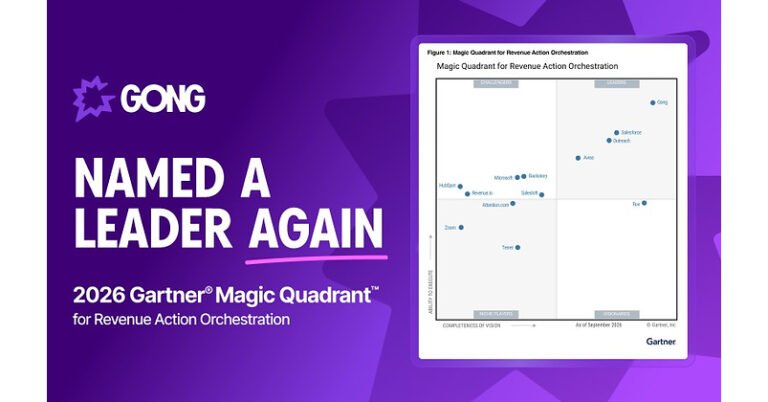 Gong Named a Leader in 2026 Gartner® Magic Quadrant™ for Revenue Action Orchestration for second consecutive year