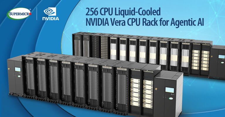 Supermicro introduceert het NVIDIA Vera CPU-rack: een volledig vloeistofgekoelde oplossing op rackschaal met 256 CPU’s, als aanvulling op het NVIDIA Vera Rubin-platform voor agentische AI op grote schaal