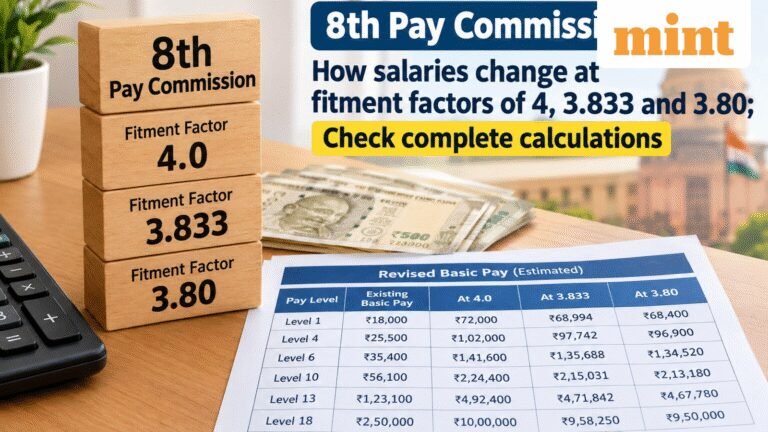 8th Pay Commission: How salaries change at fitment factors of 4, 3.833 and 3.80; Check complete calculations