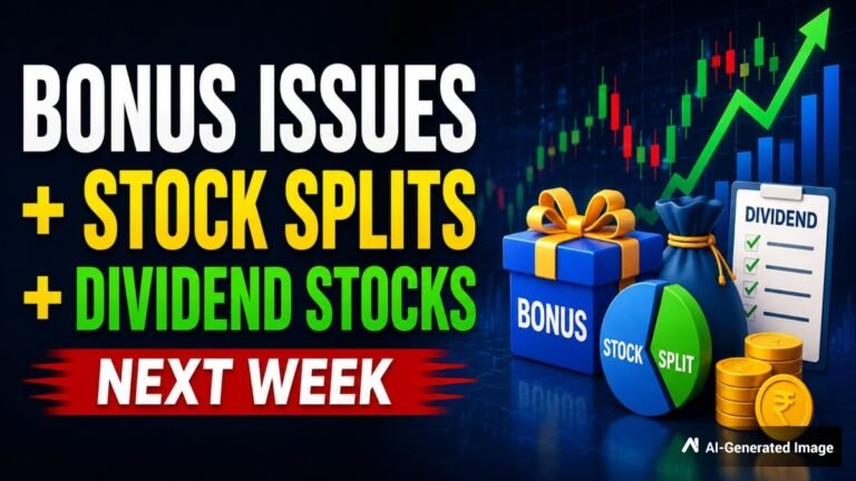 10:1 + 2:1 + 1:1 Bonus Issues, 1:2 + 1:5 Stock Splits + Rs 47.5 Dividends + Buybacks; 14 Stocks Ex-Date Next Week