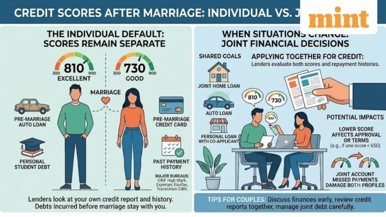 Credit score after marriage: How can your spouse’s credit history affect joint home and personal loans?