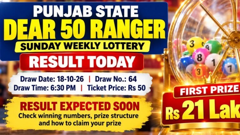 Punjab State Lottery Results Today, 18 Oct: Dear 50 Ranger Sunday Lottery Result DECLARED